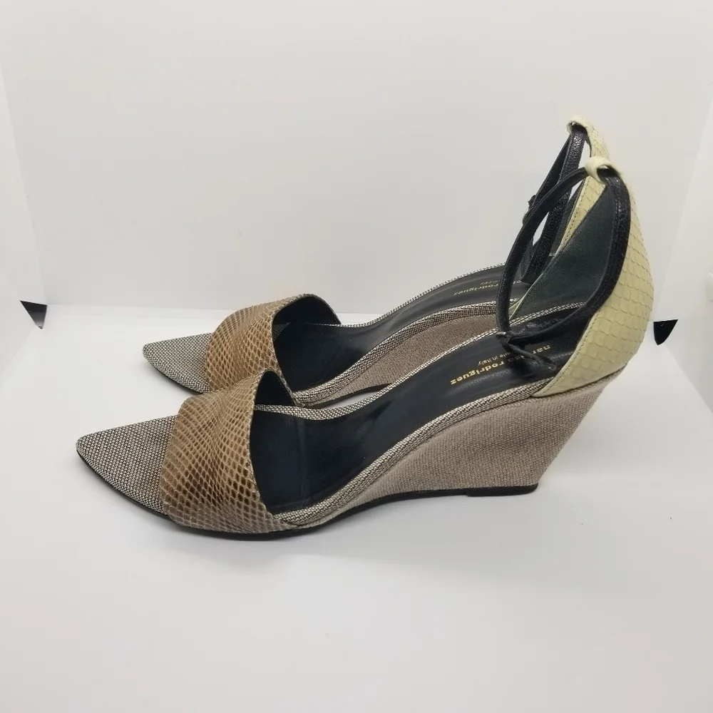 Narciso Rodriguez snakeskin wedge sandals